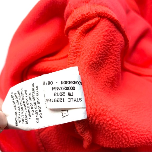 Under Armour, Semi-Fitted, Neon Red Orange, Hooded Sweatshirt. - Picture 8 of 10